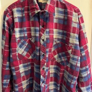 Wilderness Perfect For The Breeze Flannel Shirt Mens Medium Plaid Button Up